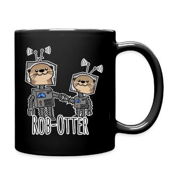Rob-Otter - Roboter Otter für Technik und Tierfans - Tasse einfarbig - Schwarz - Rechts