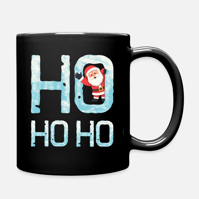 Ho Ho Ho mit dem Weihnachtsmann - Tasse einfarbig - Schwarz