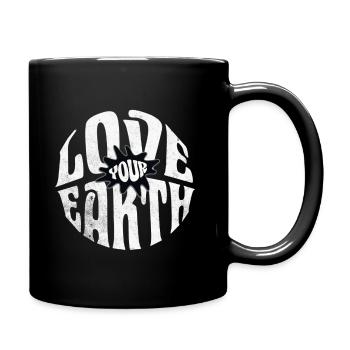Love Your Earth Retro Statement Graphic - Full Colour Mug - black - Right