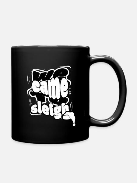 Jeu de mots de Noël drôle - Nous sommes venus à Sleigh - Mug uni - noir