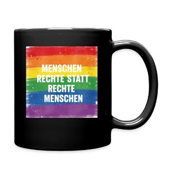 Pride Design: Human rights instead of right-wing people - Full Colour Mug - black - Right