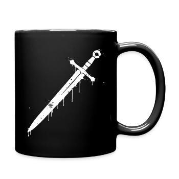 Knight Sword Graffiti Middle Ages - Full Colour Mug - black - Right