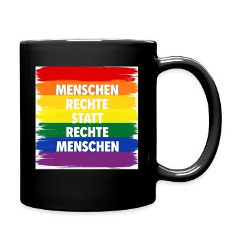 Human rights instead of right-wing people against hate - Full Colour Mug - black - Right
