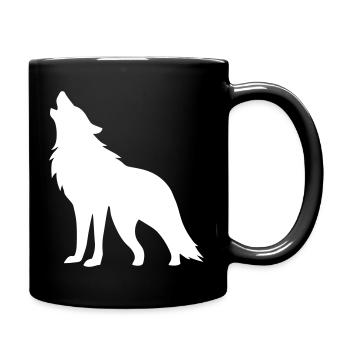 Silhouette de loup - Mug uni - noir - Droite