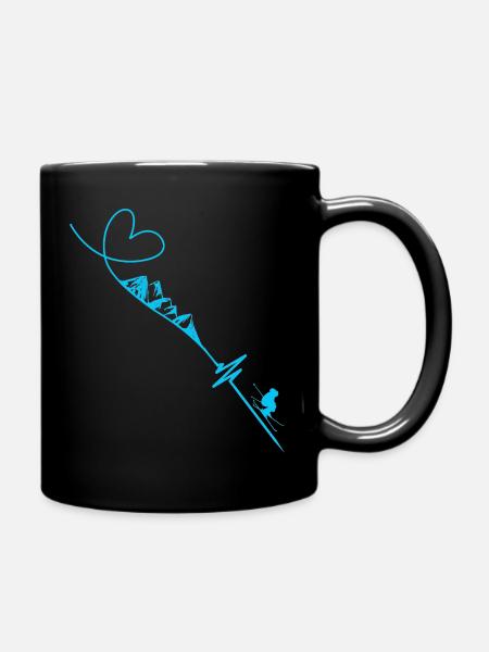 Skifahrer - Tasse einfarbig - Schwarz