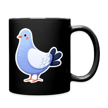 Blue Dove Aufkleber-Illustration - Tasse einfarbig - Schwarz - Rechts
