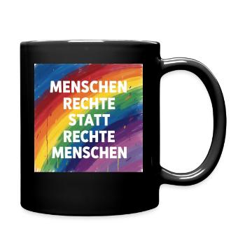 Human rights instead of right-wing people - Full Colour Mug - black - Right
