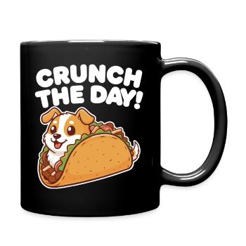 Crunch Den Tag: Taco-Hund-Design - Tasse einfarbig - Schwarz - Rechts