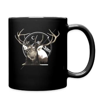 Mountain Deer Graphic - Full Colour Mug - black - Right