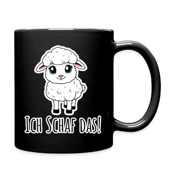 I can do it! The little lamb has self-confidence - Full Colour Mug - black - Right