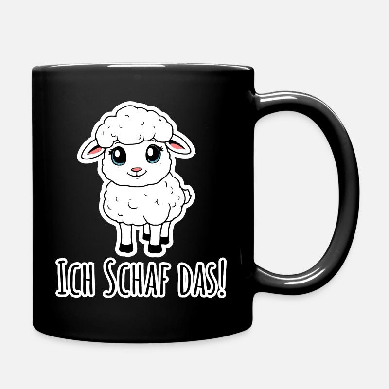 Ich Schaf das! Das kleine Lamm hat Selbstvertrauen - Tasse einfarbig - Schwarz