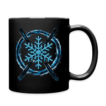 Skifahren | Skifahrer | Berg - Tasse einfarbig - Schwarz - Rechts