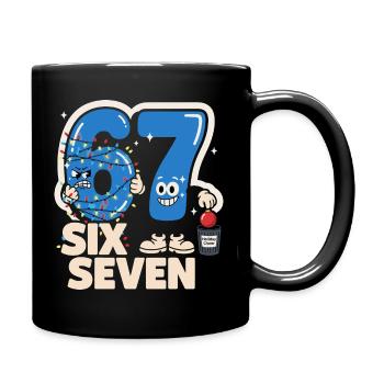 67 Six Seven Anti Christmas Funny Italian B - Full Colour Mug - black - Right