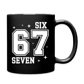 67 - Six Seven SixSeven 6-7  - Full Colour Mug - black - Right
