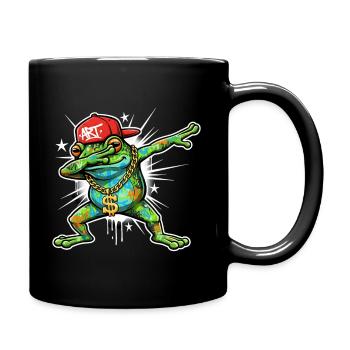 Graffiti frog in Dab street art design - Full Colour Mug - black - Right