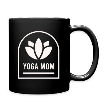 Yoga-Mama Yogi-Mutter - Tasse einfarbig - Schwarz - Rechts