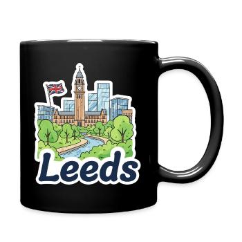 Leeds Skyline Parkinson Building University Kunst - Tasse einfarbig - Schwarz - Rechts