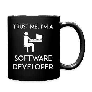 Vertrau mir, ich bin Softwareentwickler - Tasse einfarbig - Schwarz - Rechts