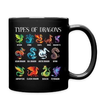 Types Of Dragons Lover Fantasy - Full Colour Mug - black - Right