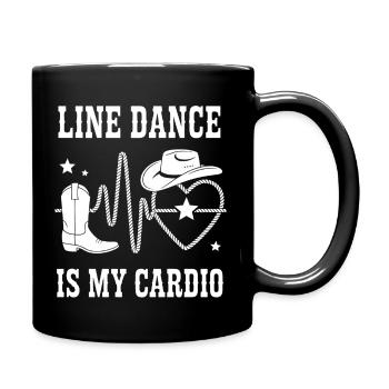 Line Dance Cardio Cowboy Heart - Full Colour Mug - black - Right