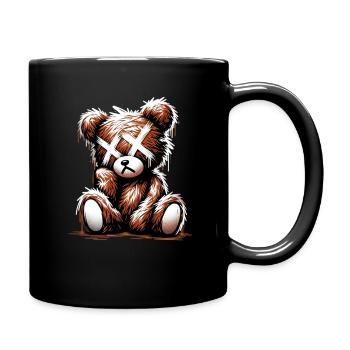 Broken Sad Teddy Graffiti Art - Tasse einfarbig - Schwarz - Rechts