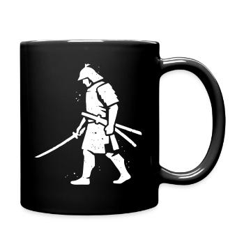 Wandernder Ronin Samurai Hut Vektor - Tasse einfarbig - Schwarz - Rechts