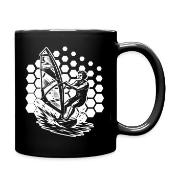 Windsurfing motif that works immediately - Full Colour Mug - black - Right