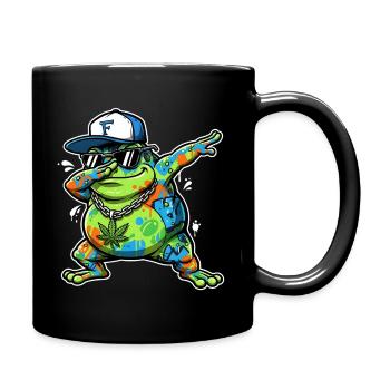 Graffiti Frosch Streetart Cartoon Style - Tasse einfarbig - Schwarz - Rechts