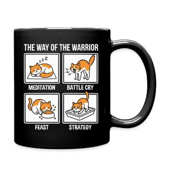Chat drôle La Voie du Guerrier Samouraï Orange - Mug uni - noir - Droite