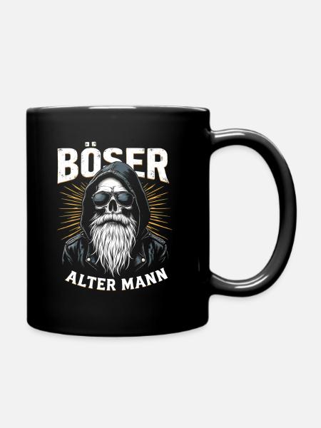 Nasty Old Man Skull Pullover Hoodie - Full Colour Mug - black