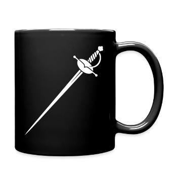 Alter Degen Schwert Grunge Vintage - Tasse einfarbig - Schwarz - Rechts