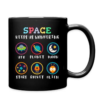 Space arouses curiosity - Full Colour Mug - black - Right