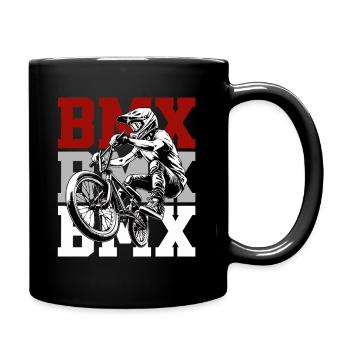 BMX Rider Jump Action Design - Tasse einfarbig - Schwarz - Rechts