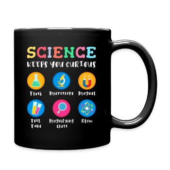 Science arouses curiosity - Full Colour Mug - black - Right