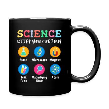 Science arouses curiosity - Full Colour Mug - black - Right