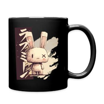Love me bunny in sketch style - Full Colour Mug - black - Right