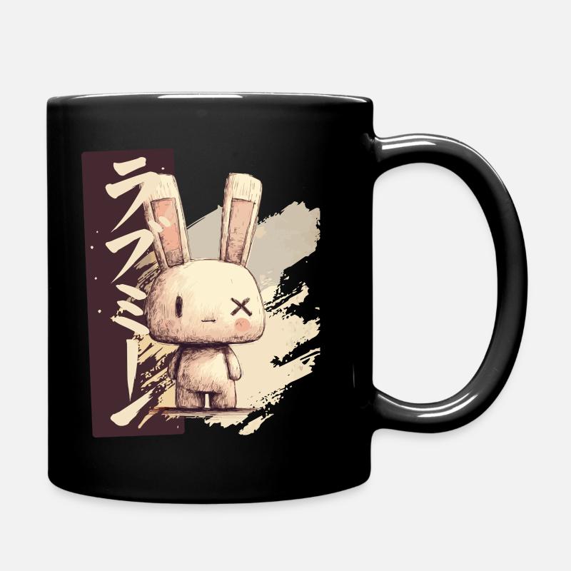 Love me bunny in sketch style - Full Colour Mug - black