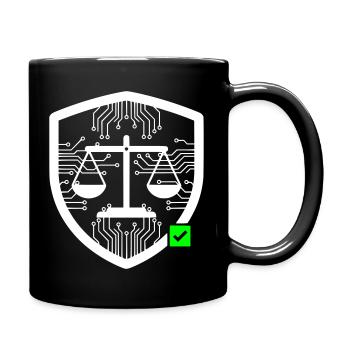 Cyber Security Schild Waage Tech Vektor - Tasse einfarbig - Schwarz - Rechts