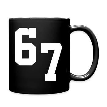 Digital Neon 67 Typography - Full Colour Mug - black - Right