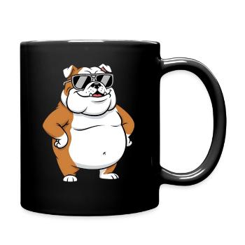 Sun Bulldog Sunglasses Fat Cool Dog - Full Colour Mug - black - Right