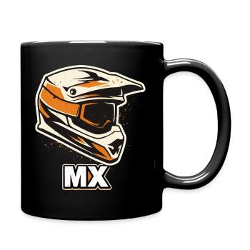MX Motocross Helmet Shirt – Offroad Rider - Full Colour Mug - black - Right