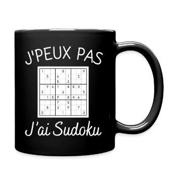 Ich kann nicht, ich habe Sudoku-Humor - Tasse einfarbig - Schwarz - Rechts