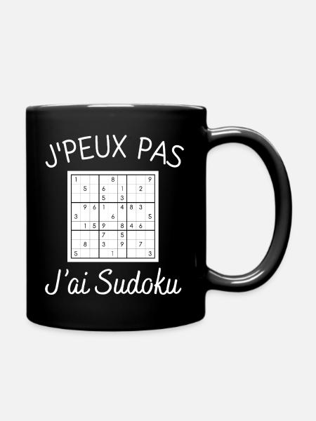 I can't I have Sudoku humor - Full Colour Mug - black