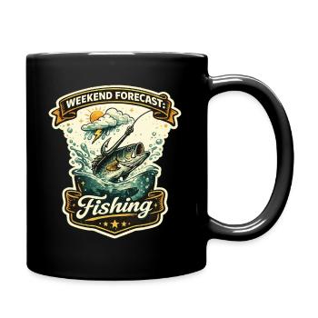 Weekend Forecast Fishing Retro Motiv - Tasse einfarbig - Schwarz - Rechts