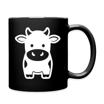 Kuh Stehend Comic Milchkuh Icon - Tasse einfarbig - Schwarz - Rechts