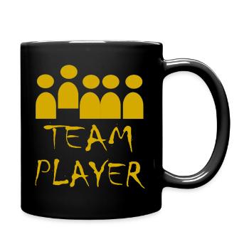 Teamspieler Silhouette  - Tasse einfarbig - Schwarz - Rechts