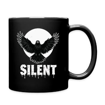 Silent – Dark Raven Gothic Motif - Full Colour Mug - black - Right