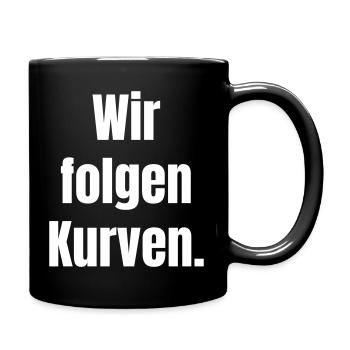 Wir folgen Kurven  - Tasse einfarbig - Schwarz - Rechts