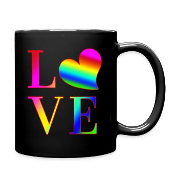 LOVE COLORFUL TYPOGRAPHY - Full Colour Mug - black - Right