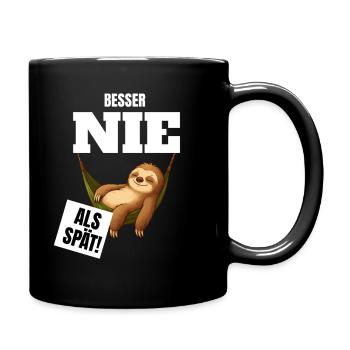 Better never than late sloth in hammocks - Full Colour Mug - black - Right